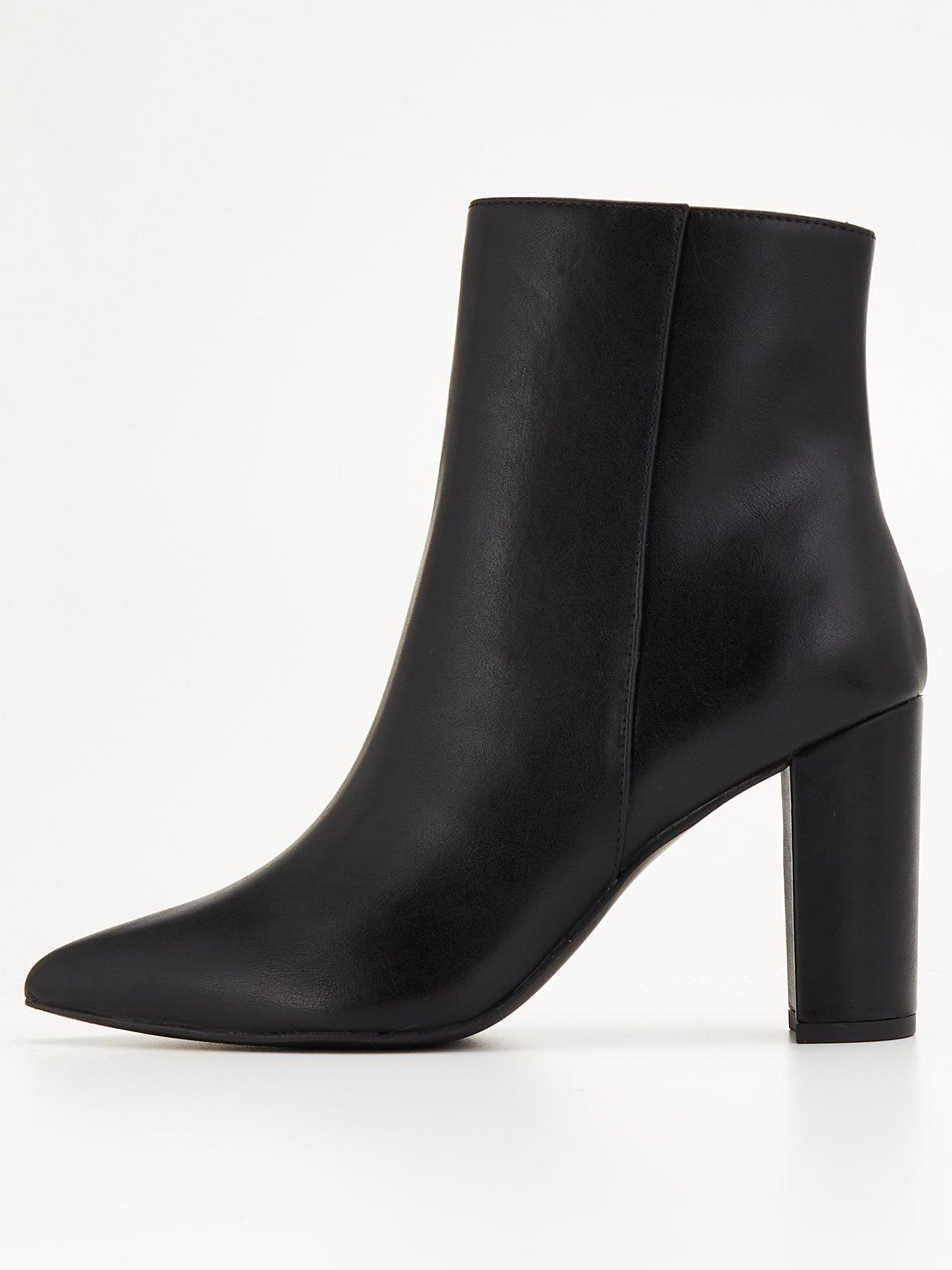 Ankle boots pointed deals toe block heel