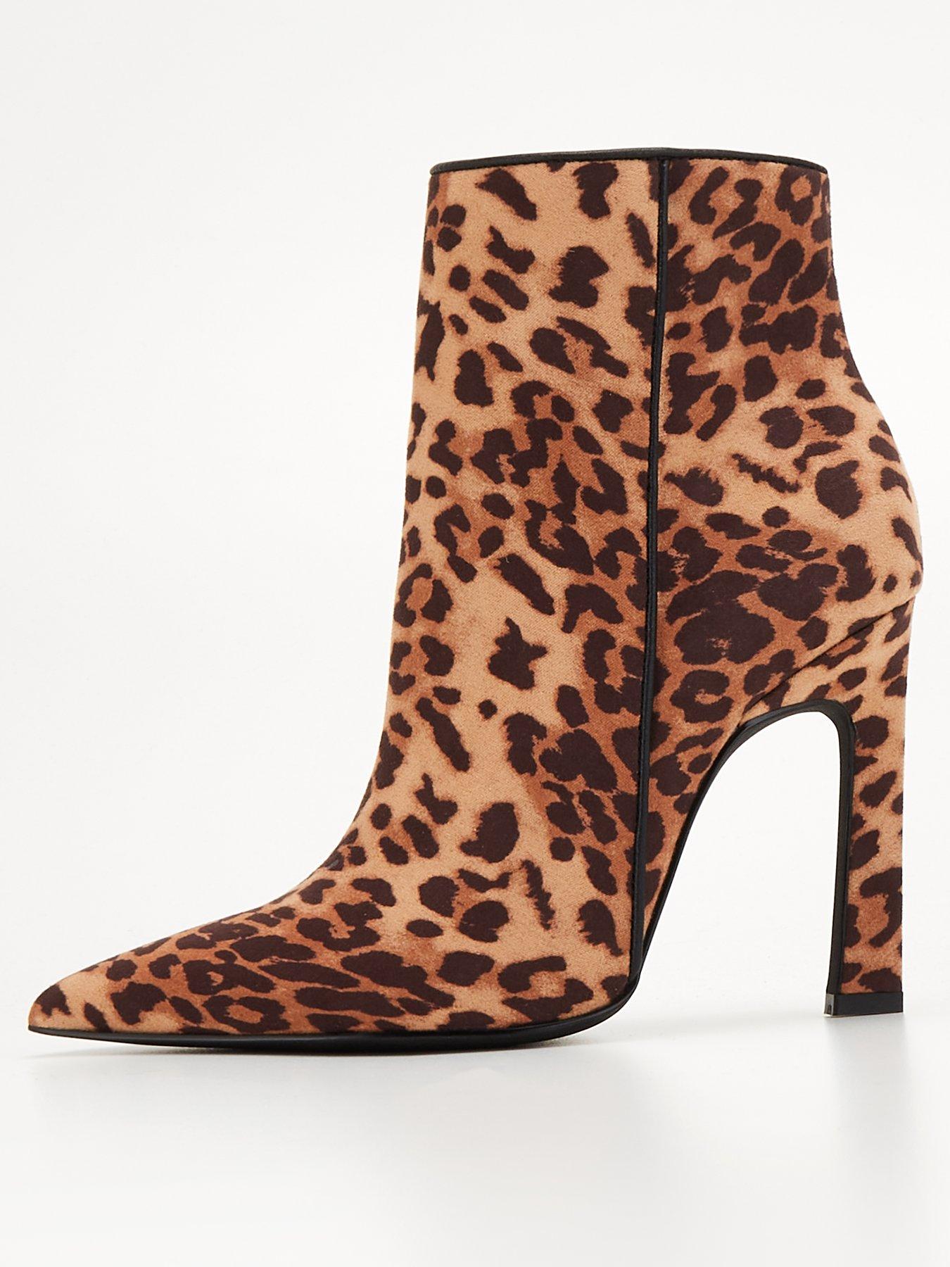 Leopard print shop shoe boots uk