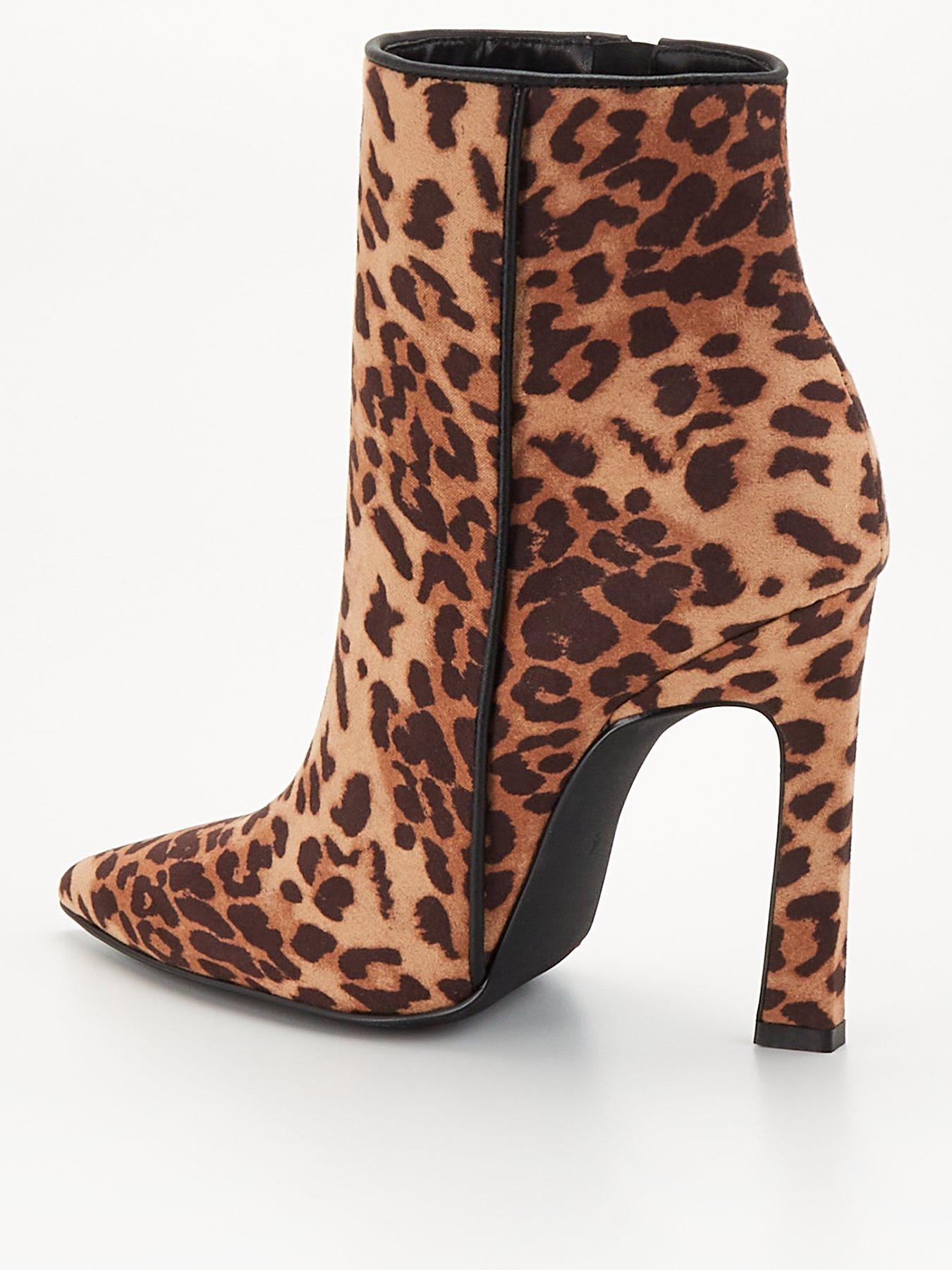 Leopard high clearance heel boots