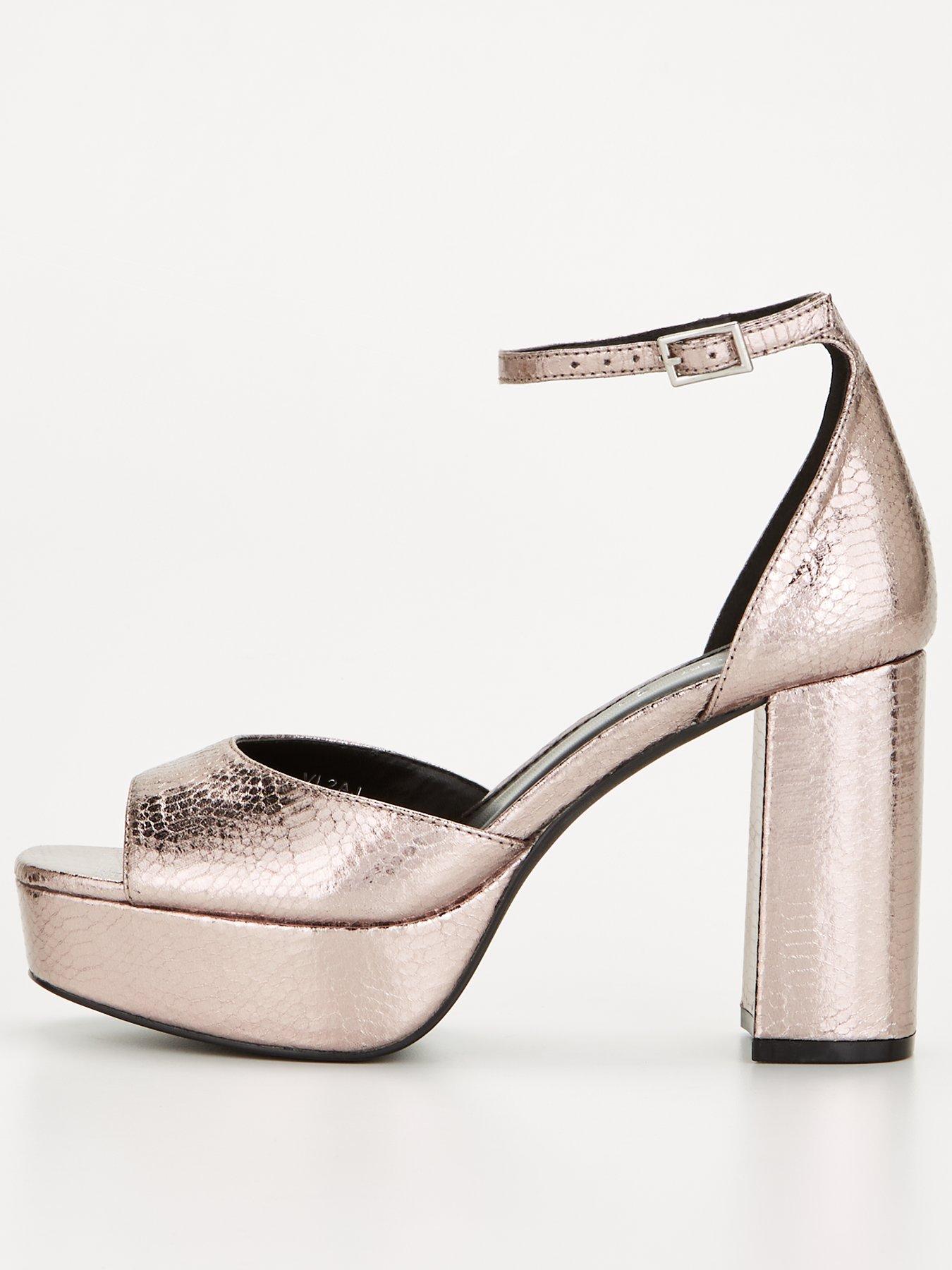 3.5 inch silver store heels