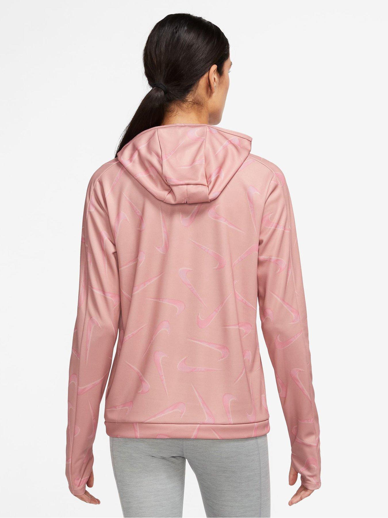 Nike Swoosh Hooded Printed Running Jacket Red Very