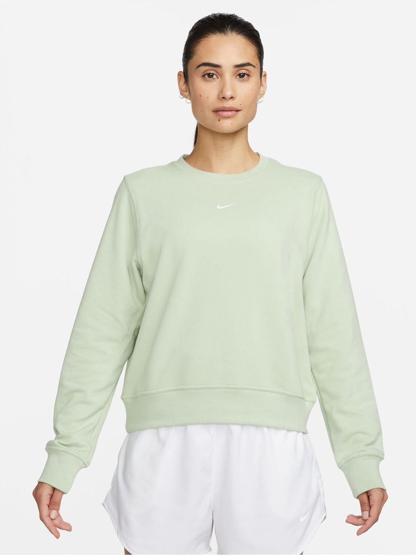 Nike Dri-FIT One Women's Crew-Neck French Terry Sweatshirt - Light Green