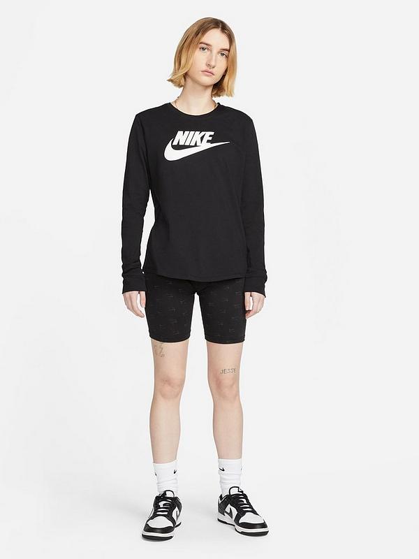 Nike Women's Long-Sleeve Logo T-Shirt - Black | Very.co.uk