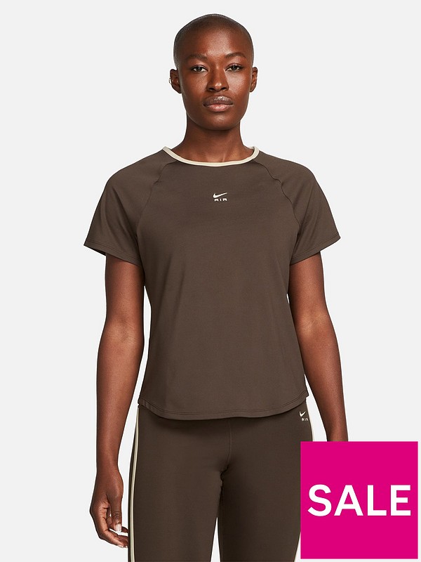 Nike Womens Short-Sleeve Running Top - Brown