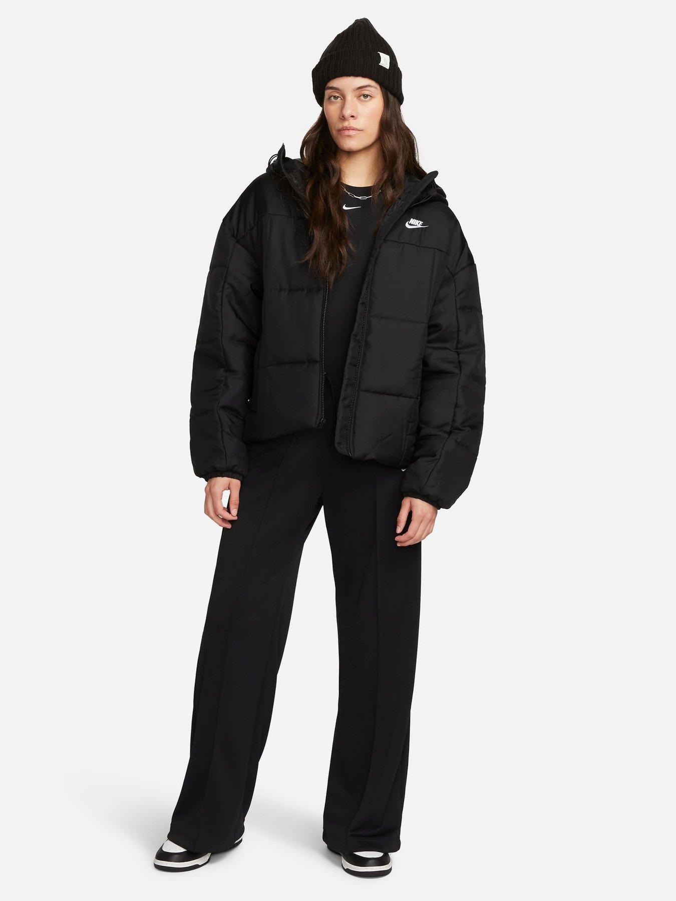 Nike Womens Therma FIT Essentials Puffer Jacket Black White