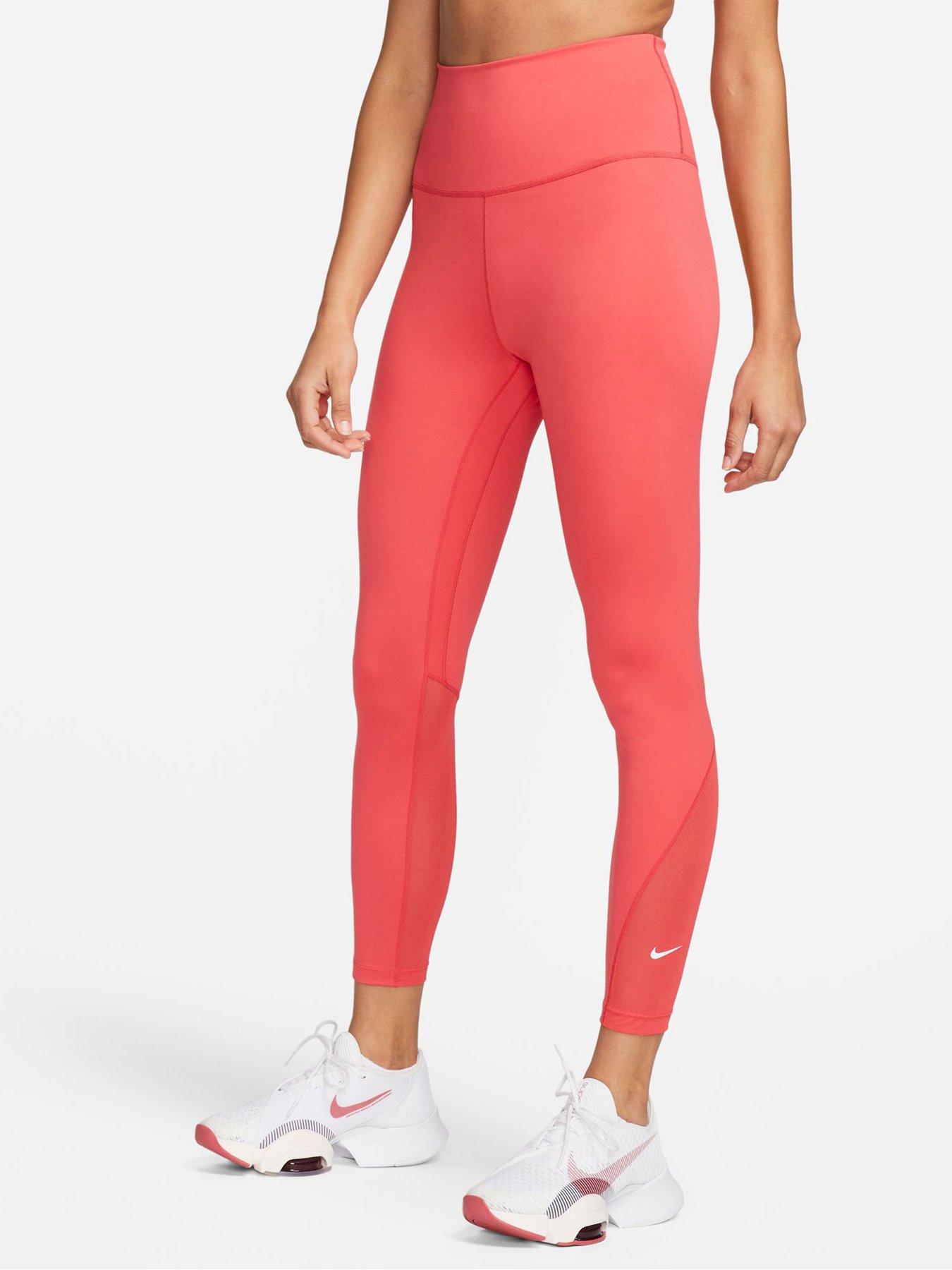 Nike One High-Waisted 7/8 Leggings - Red | Very.co.uk