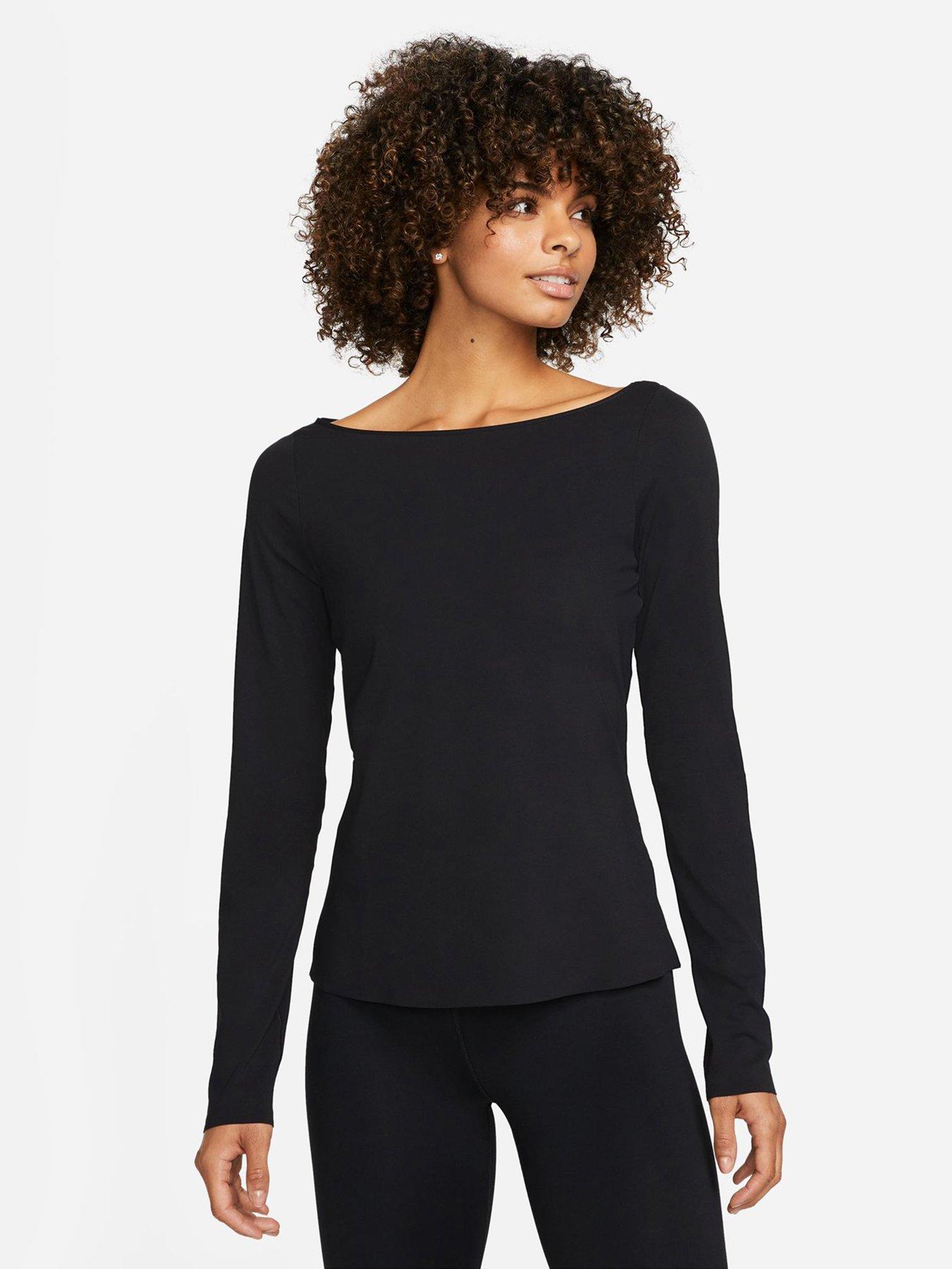 Women's nike black long best sale sleeve top