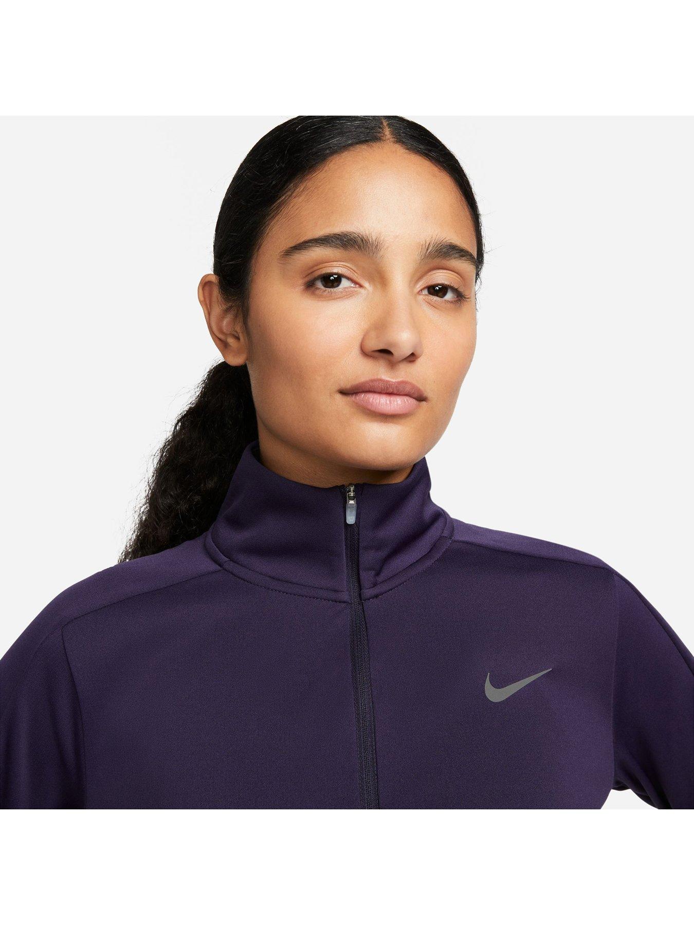 Nike Dri-FIT Pacer Women's 1/4-Zip Pullover Top - Purple | Very.co.uk