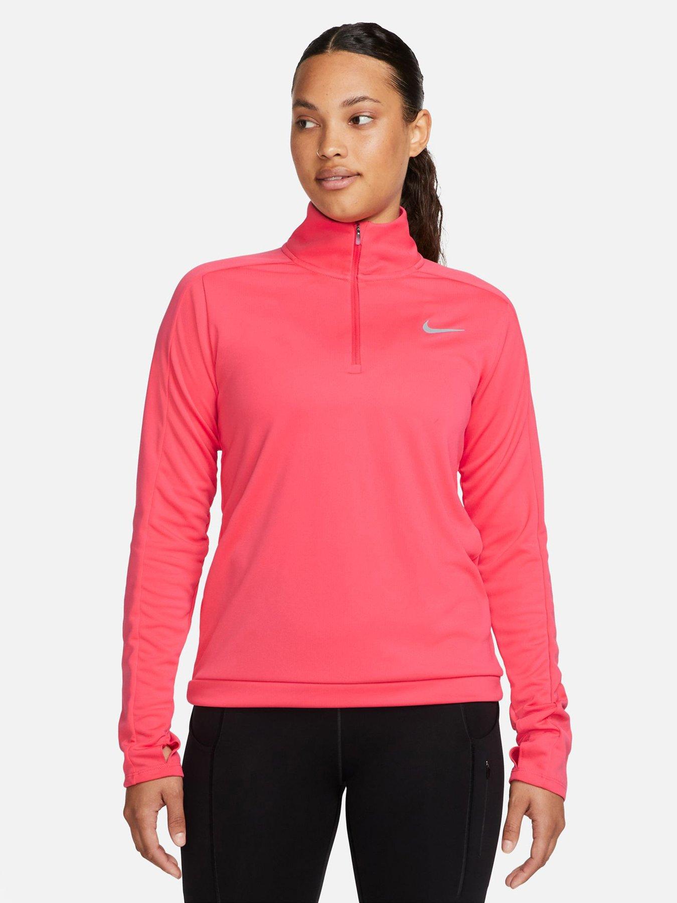 Dri FIT Pacer Women s 1 4 Zip Pullover Top Bright Orange