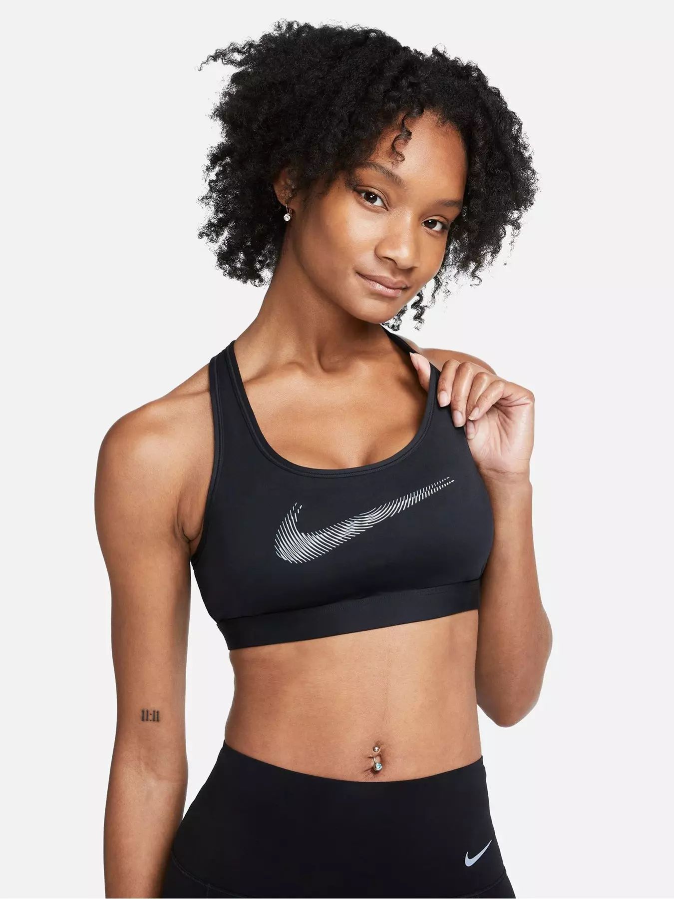 Nike Training Nike Pro Training tonal leopard print medium support
