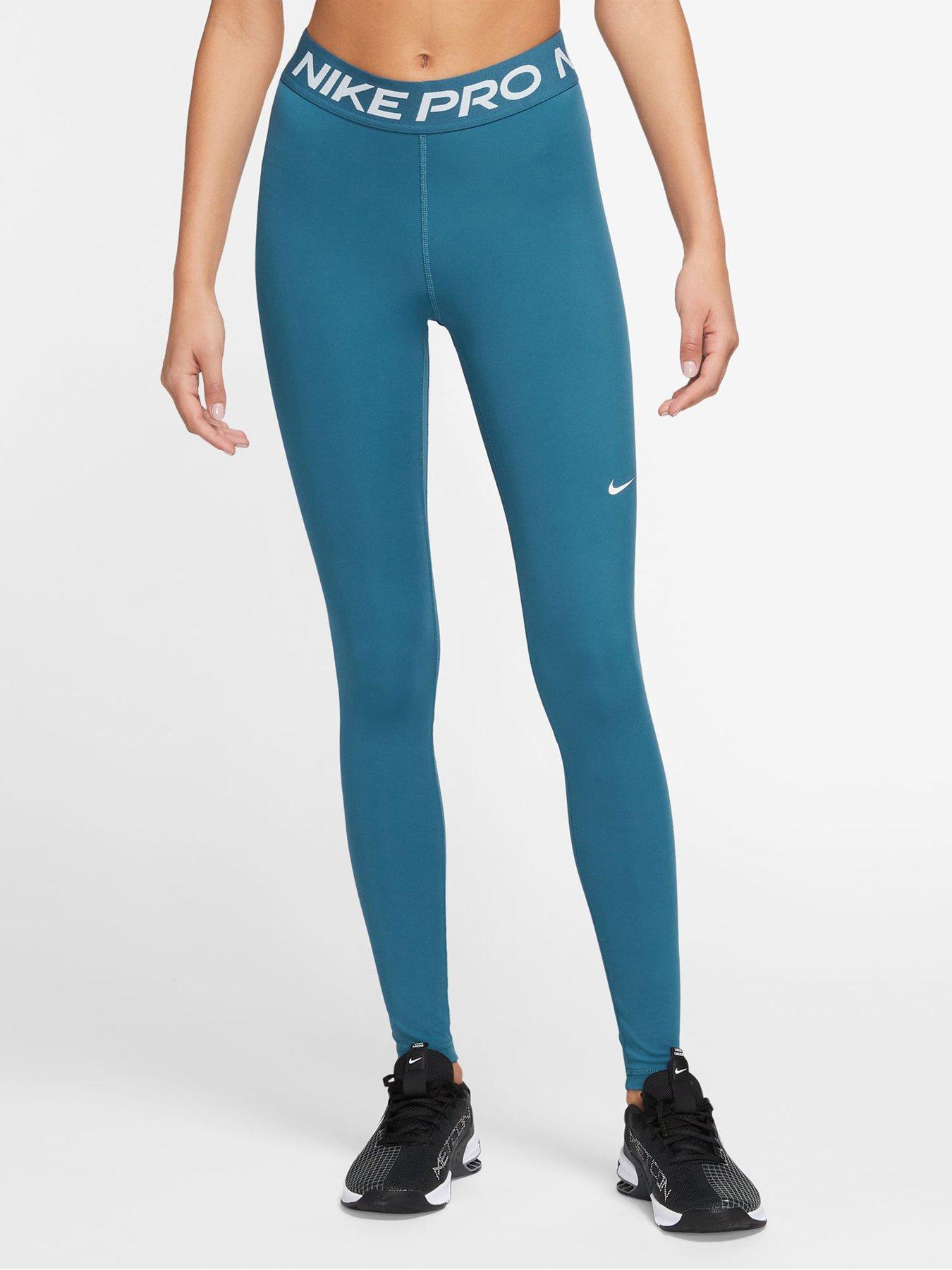 Pro Mid-Rise Mesh-Panelled Leggings - Blue