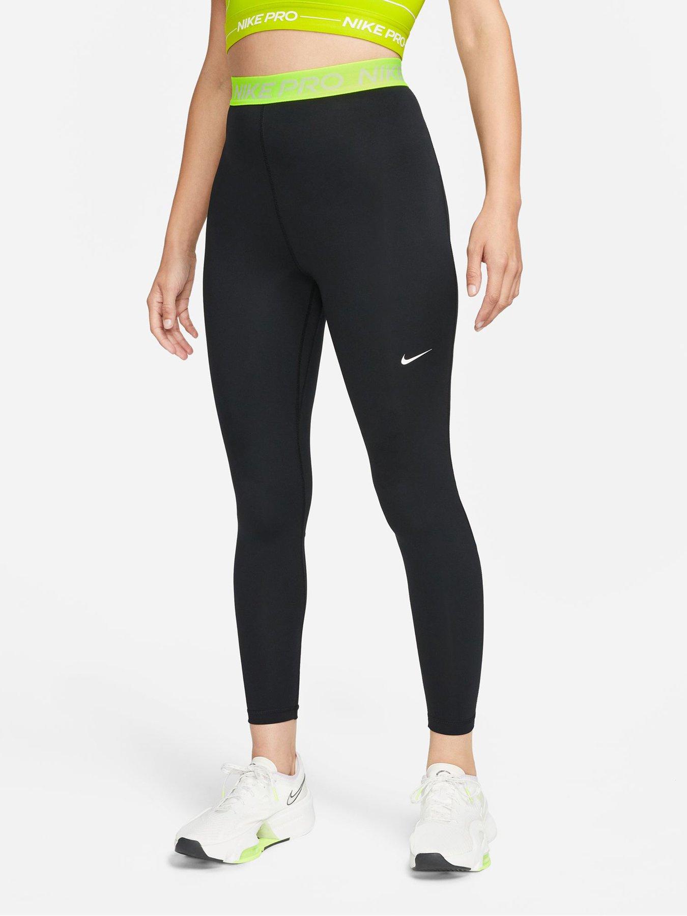 Nike Pro 365 Women's High-Waisted 7/8 Mesh Panel Leggings - Black/Multi