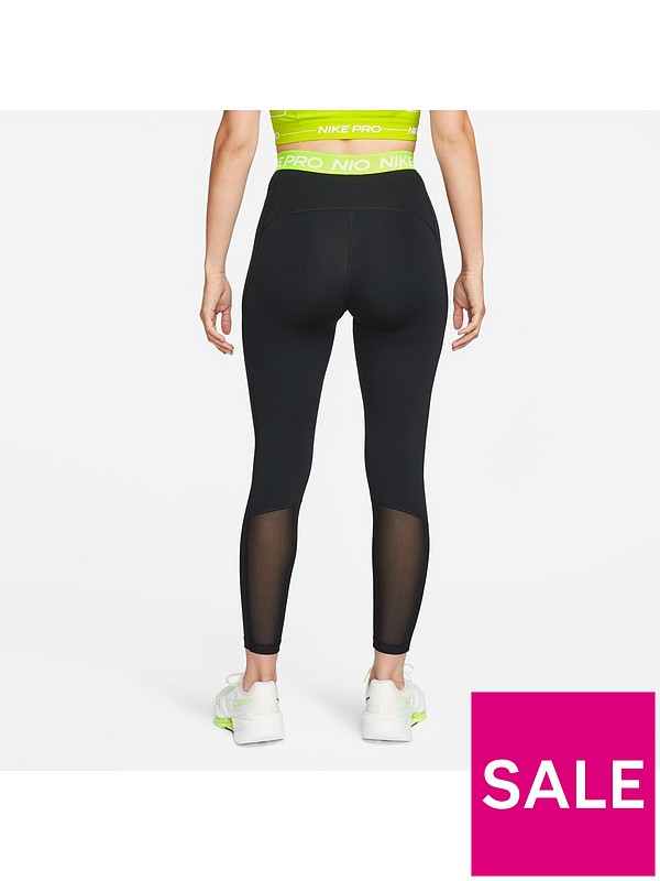 Nike Women's Pro Training 365 Hi Rise Legging - BLACK/WHITE