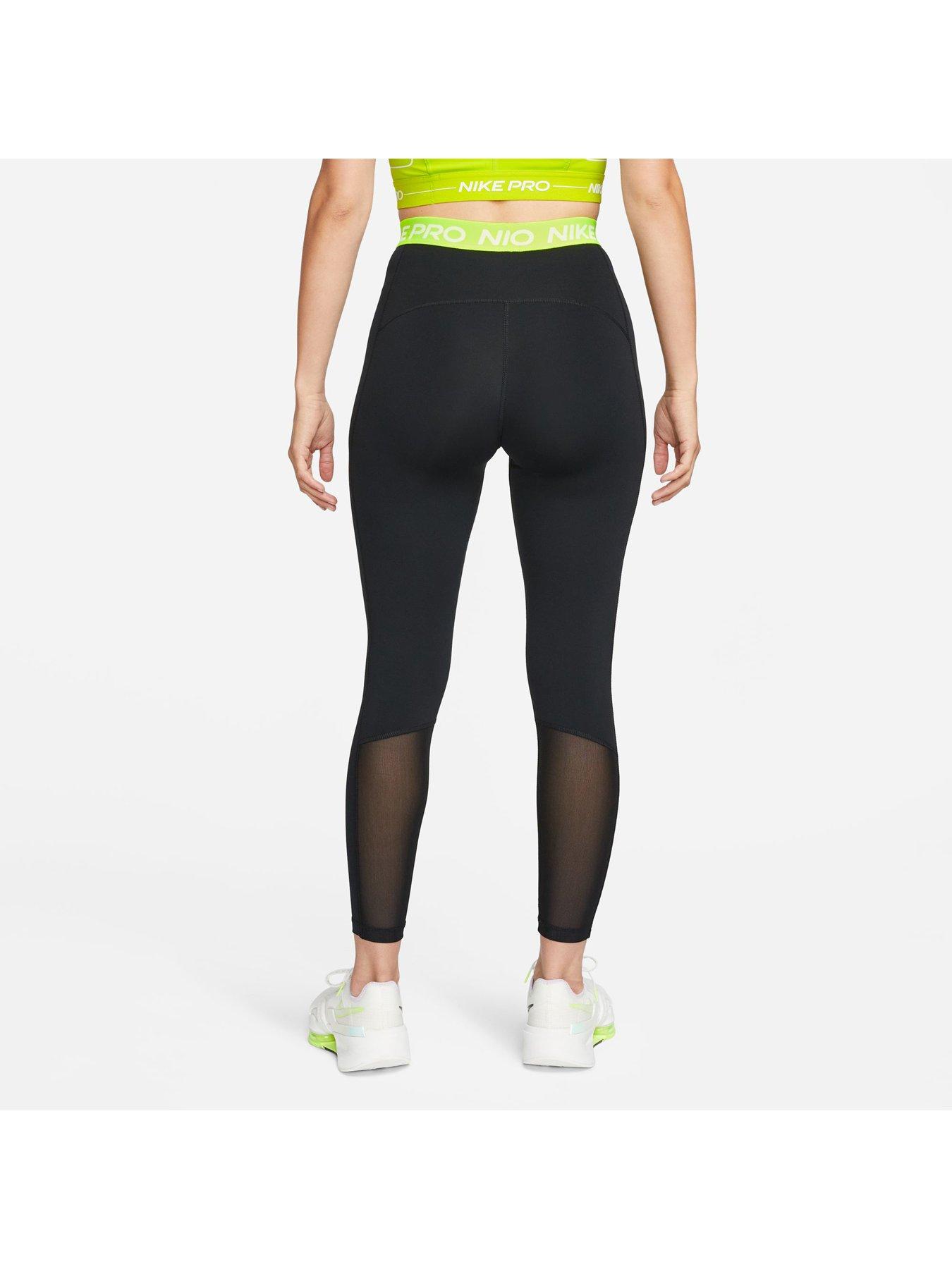Nike Pro 365 Women's High-Waisted 7/8 Mesh Panel Leggings - Black