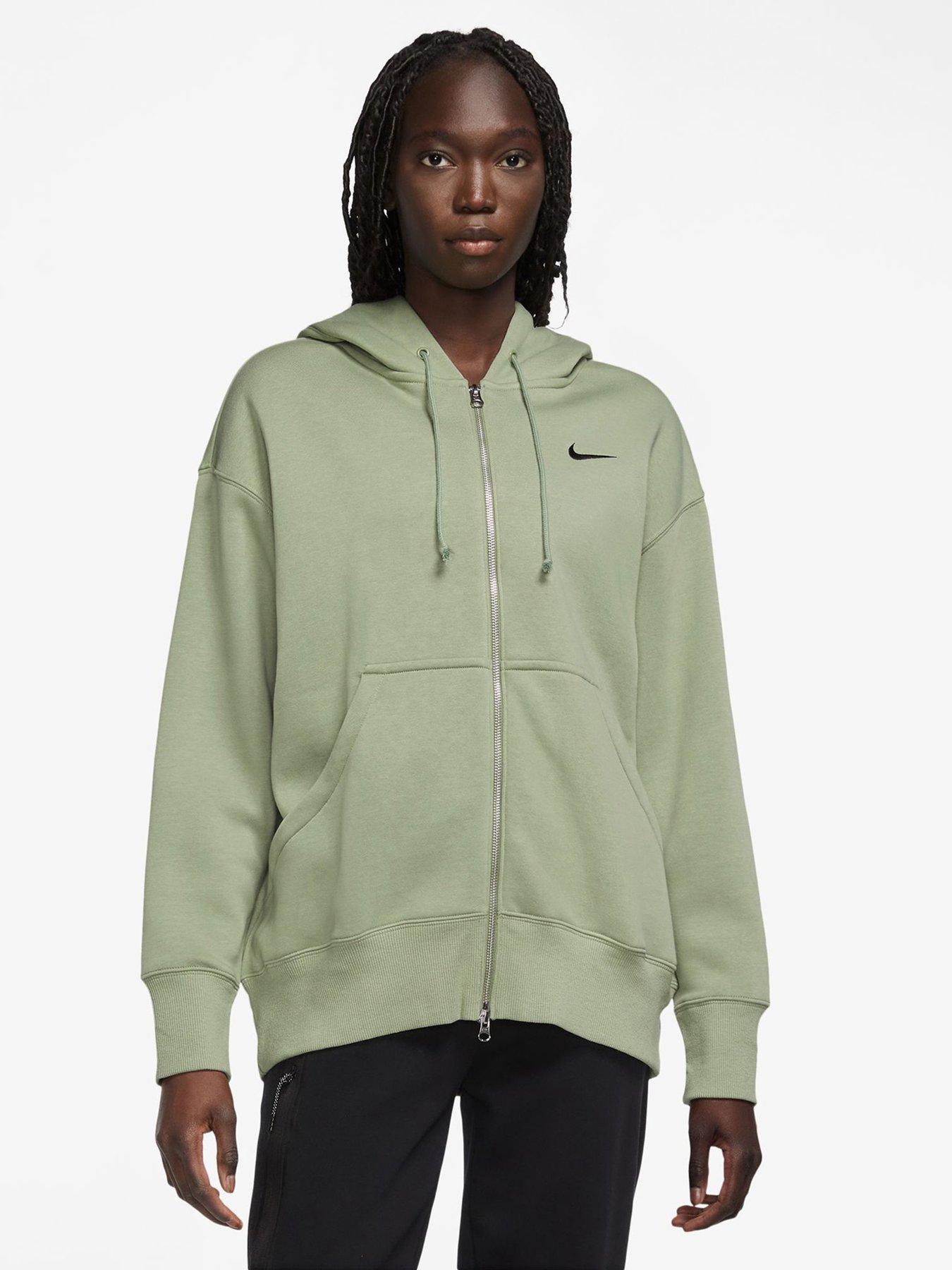 Nike green zip hoodie sale