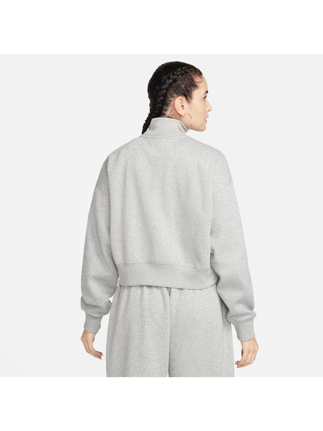 Nike Sportswear Phoenix Fleece Women's Oversized 1/2-Zip Crop Sweatshirt -  Grey