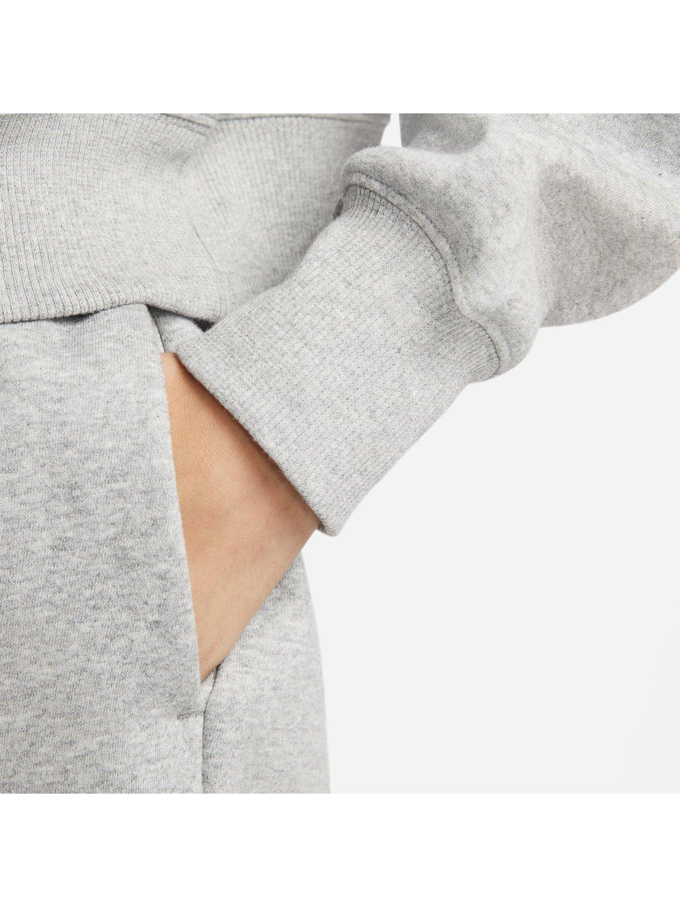 Nike mini swoosh oversized cropped gray zip through hoodi cheap