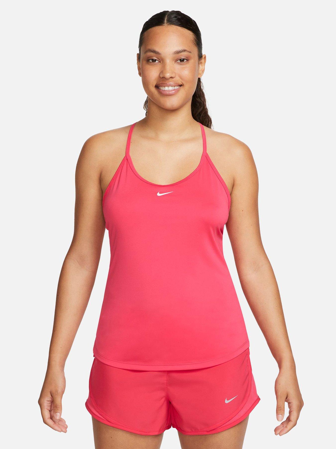 Nike Women's One Dri Fit Logo Racerback Tank Top Pink Size Small 