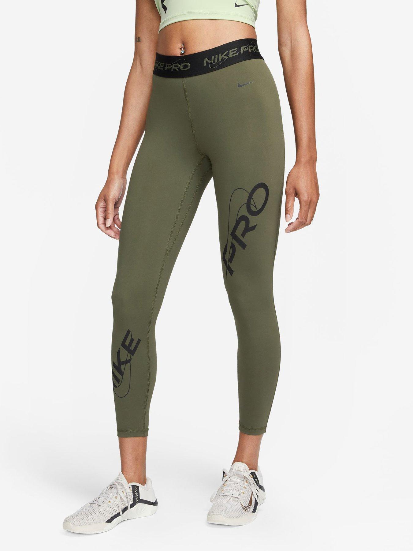 Khaki nike pro outlet leggings