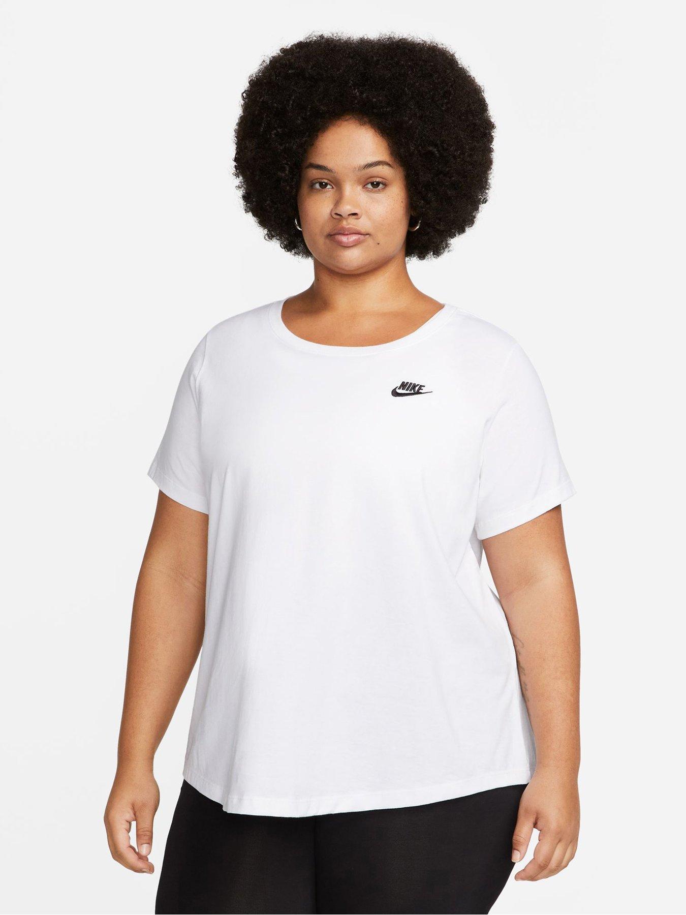 Nike Women Plus Size Sportswear Essential futura tee Shirt top 1x light  Pink