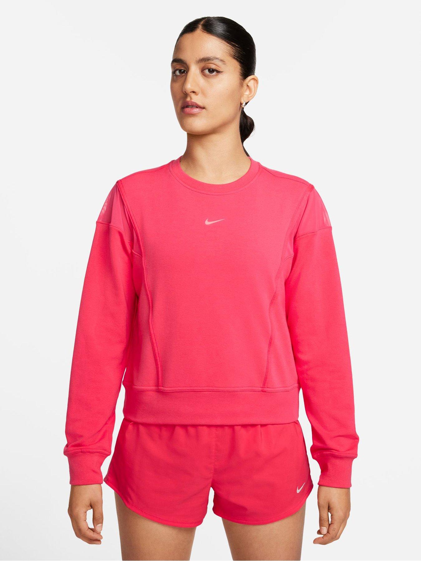 Nike Dri-FIT One Crewneck Top - Red | Very.co.uk