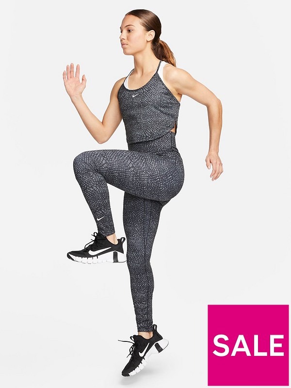 Nike One Women's High-Waisted 7/8 Printed Leggings - Black/White