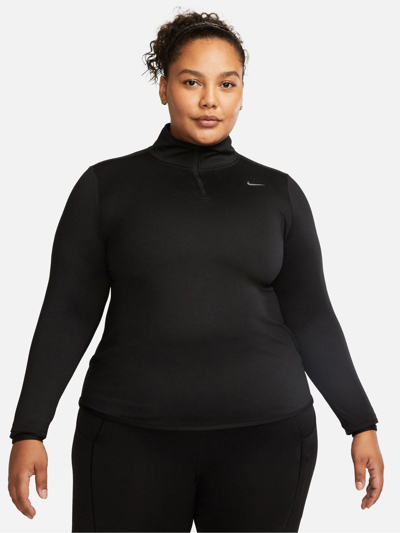 Dri-FIT Women's 1/4-Zip Running Top- - Black (Curve)