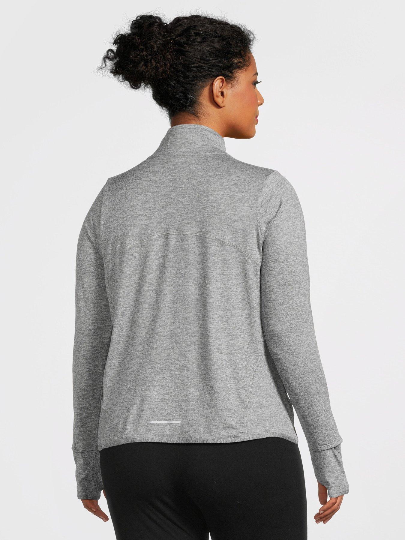 Nike women's half clearance zip running top grey