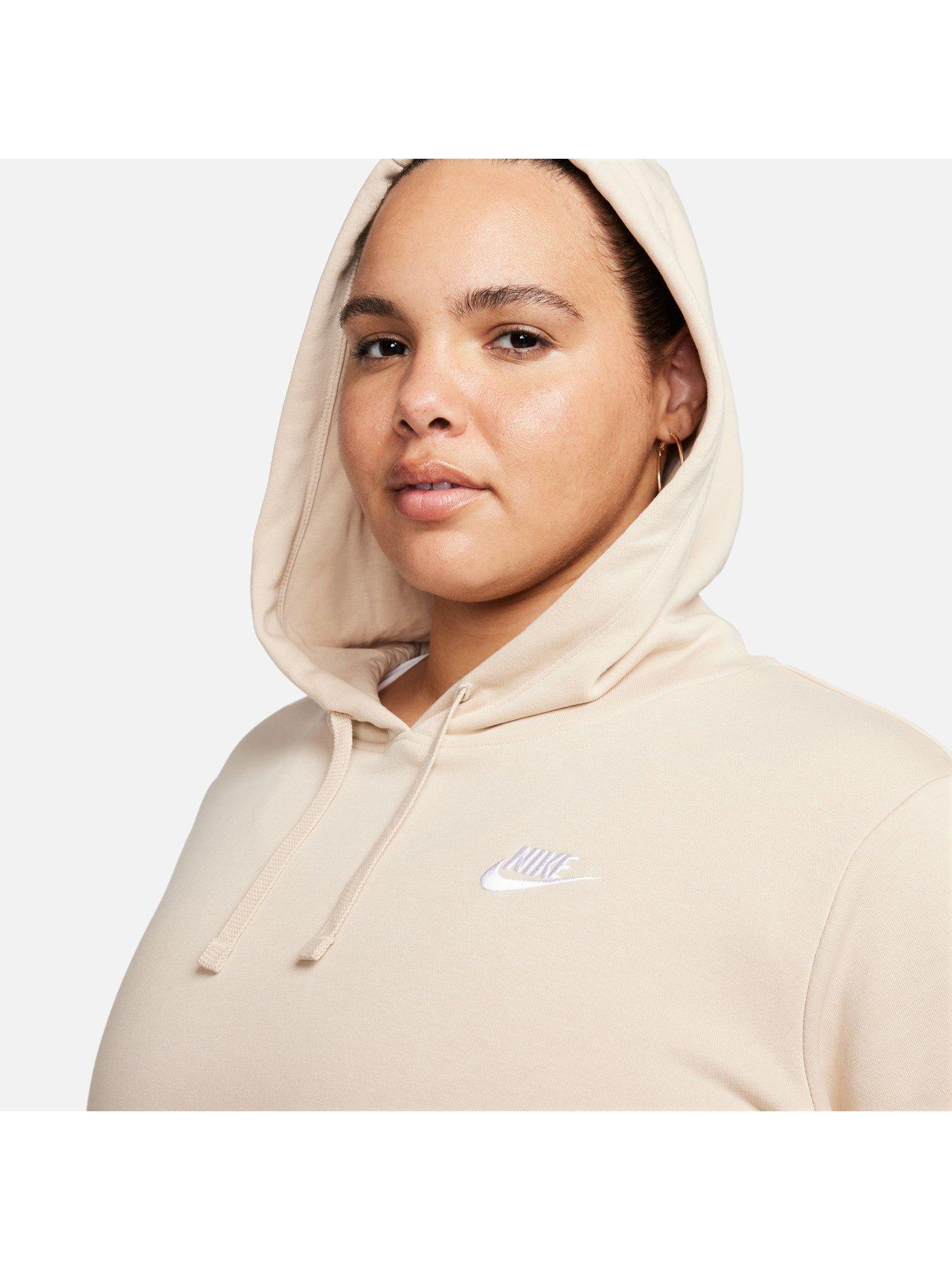 Beige nike hoodie womens hot sale