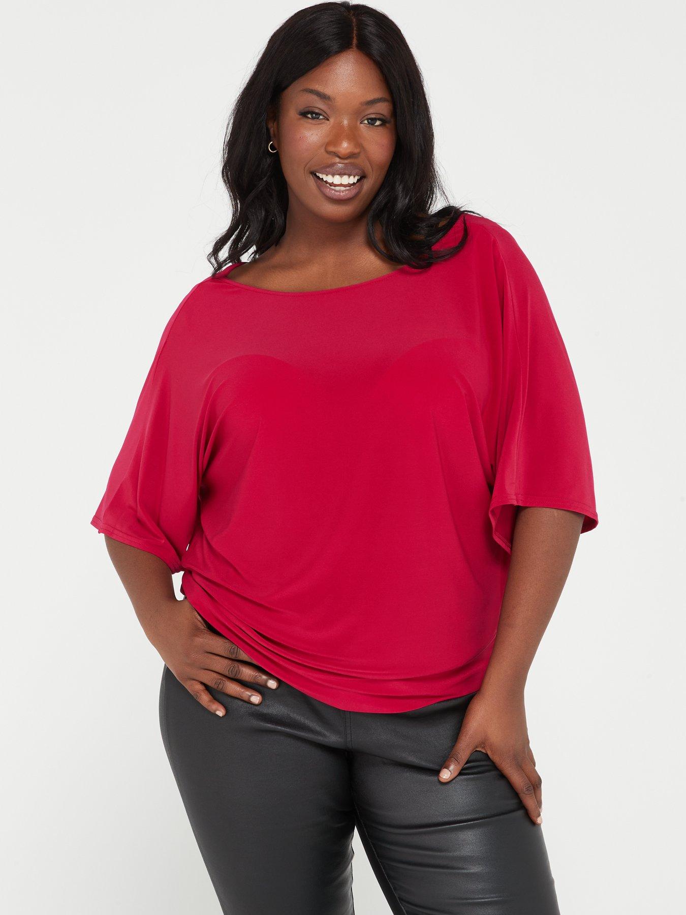 Red store batwing top