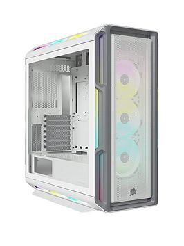 Corsair Icue 5000T Rgb Tempered Glass Mid-Tower Smart Case, White Gaming Desktop Case