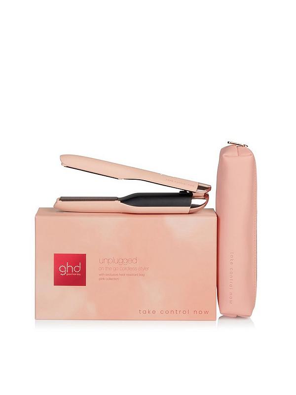 Image 1 of 5 of ghd Unplugged Limited Edition Cordless Hair Straightener - Pink Peach Charity Edition