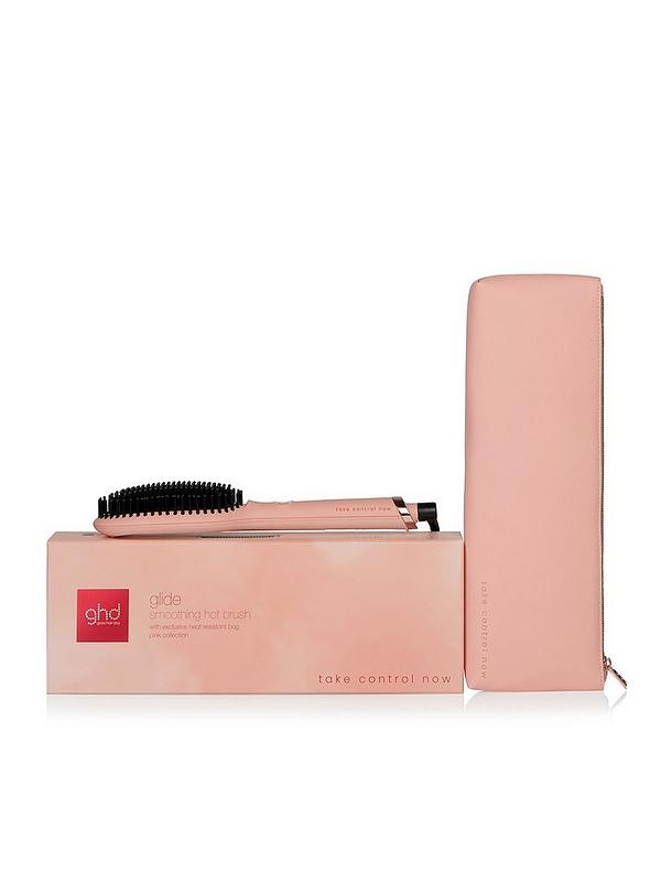 Image 1 of 5 of ghd Glide Limited Edition Hot Brush - Pink Peach Charity Edition