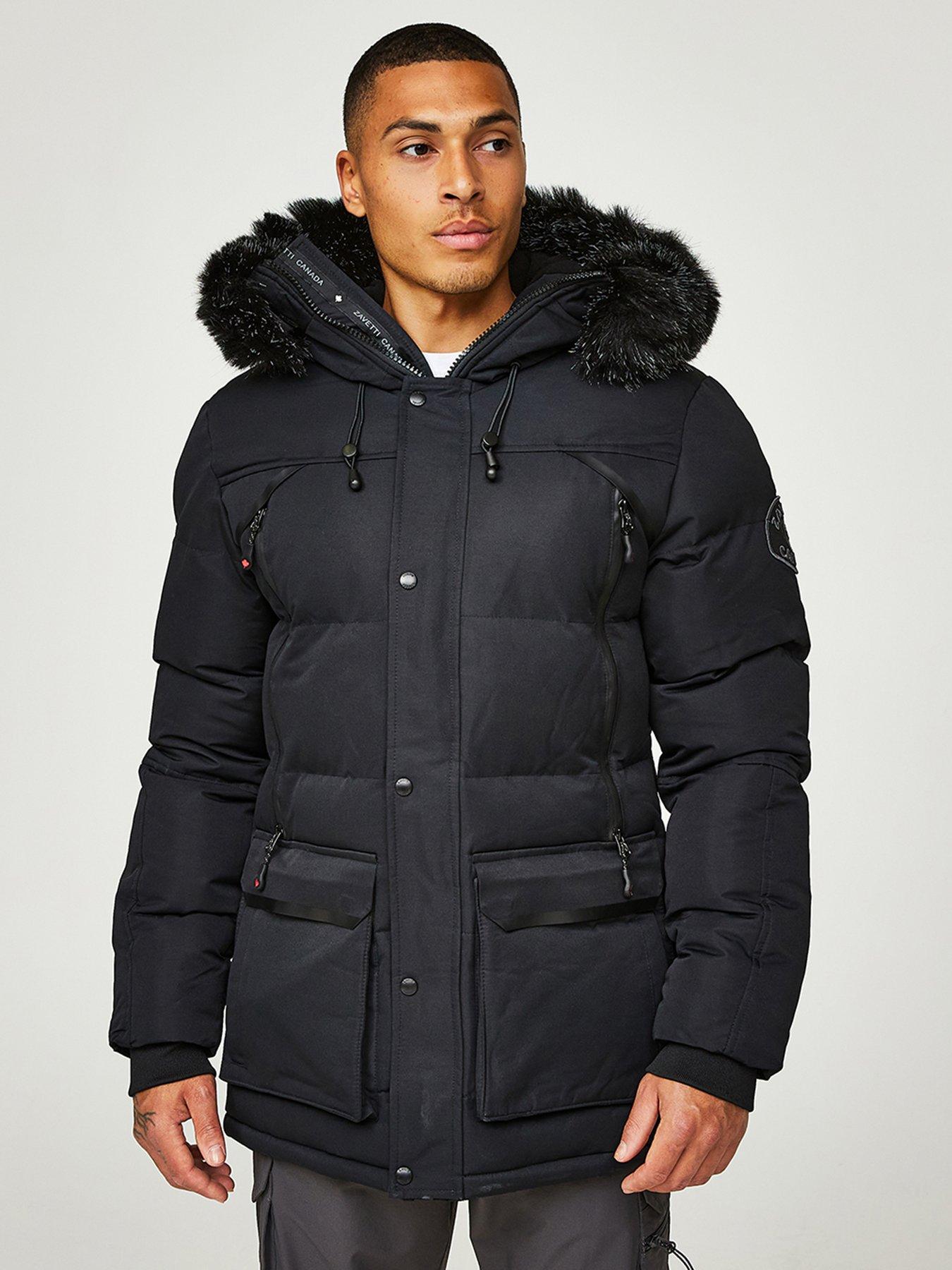 Zavetti Canada Orford Padded Parka Jacket - Black | Very.co.uk