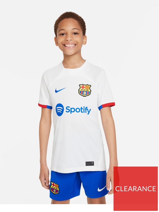 front image of nike-barcelona-youth-2324-away-stadium-replica-shirt-white