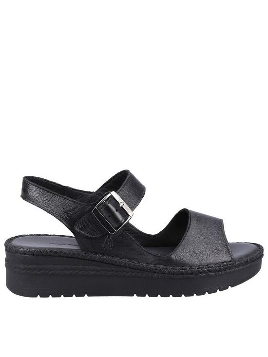 Hush Puppies Stacey Leather Platform Sandals - Black | very.co.uk