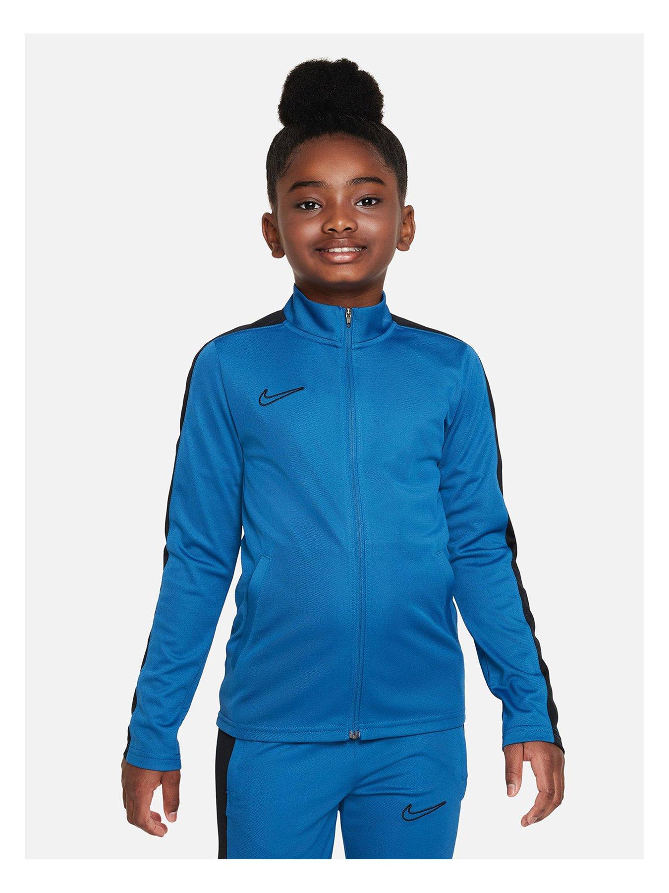 nike dri fit tracksuit junior blue