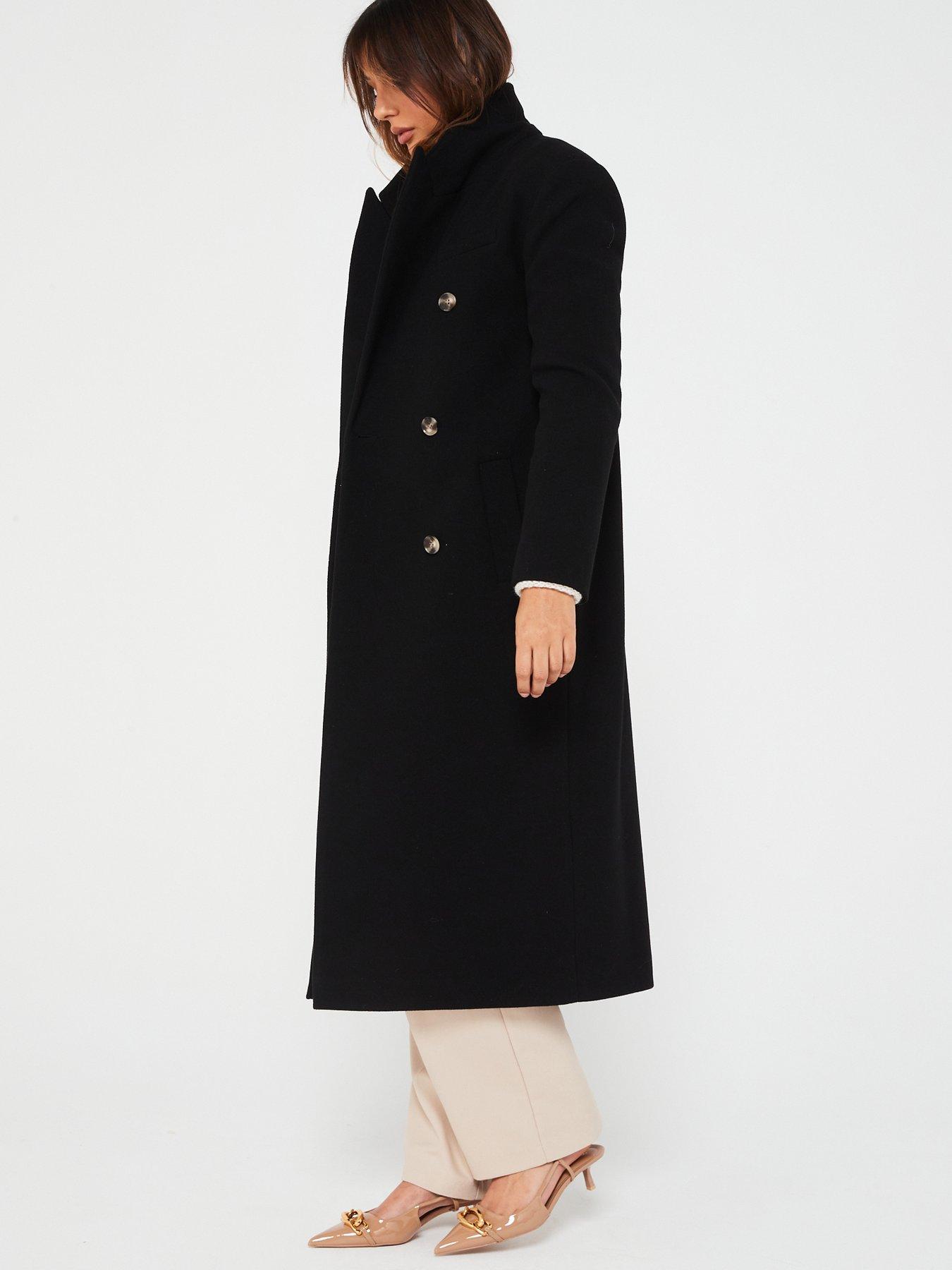 V by Very X Hattie Bourn Double Breasted Oversized Longline Coat ...