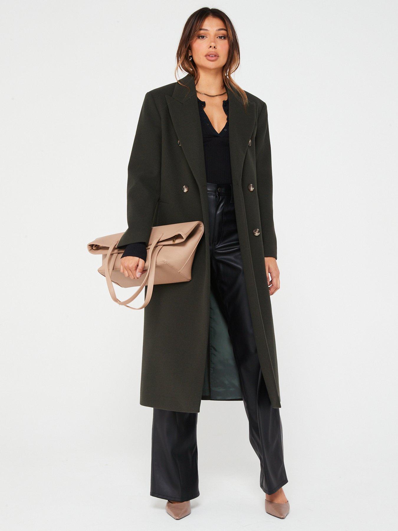 Dark green coat uk sale