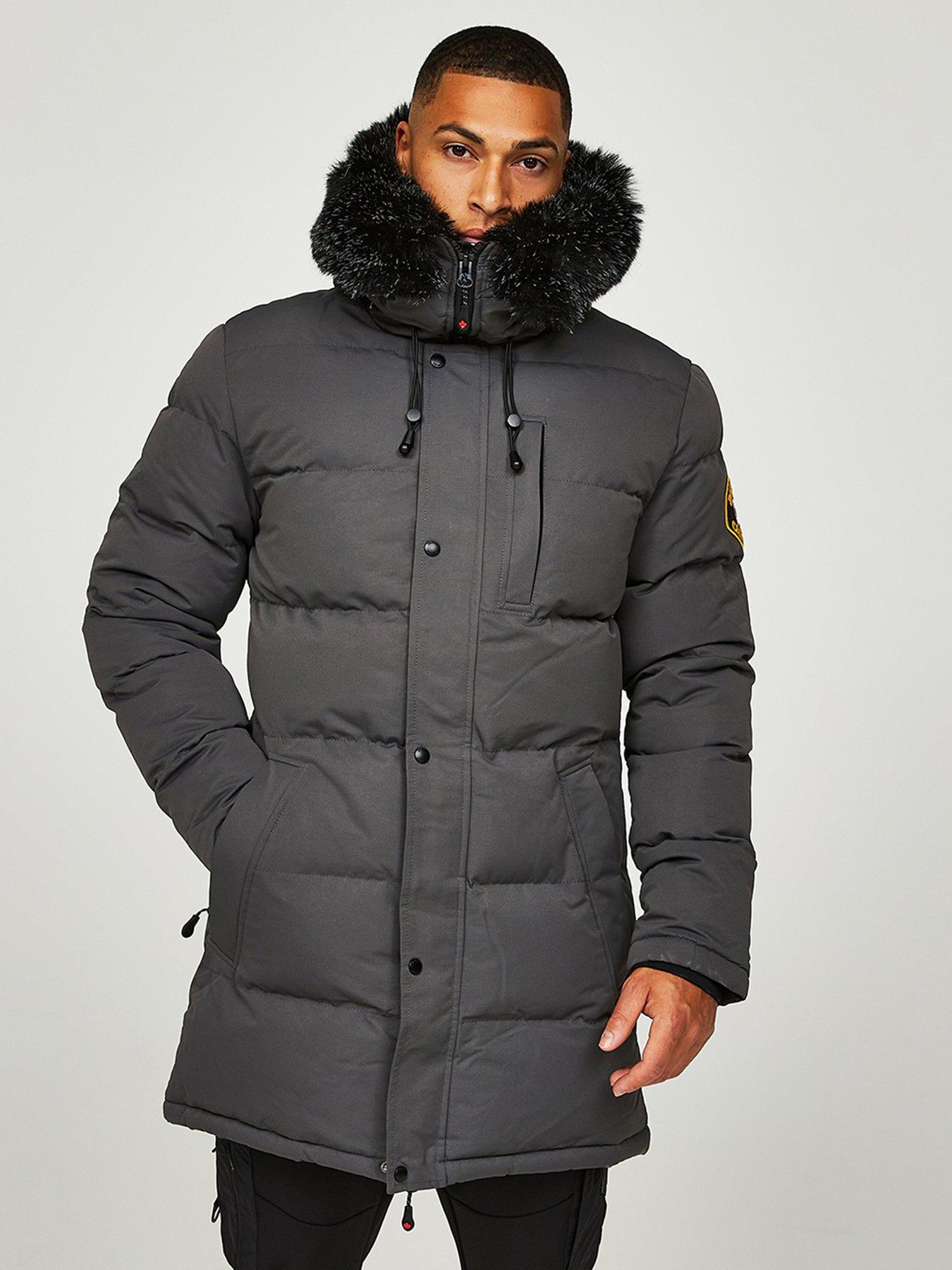 Zavetti Canada Donato Longline Parka Coat - Grey | very.co.uk