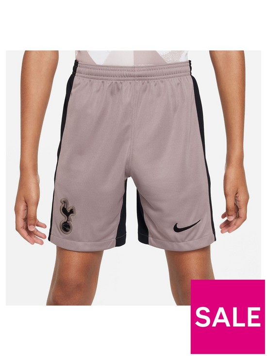 front image of nike-tottenham-youth-2324-3rd-stadium-shorts-brown