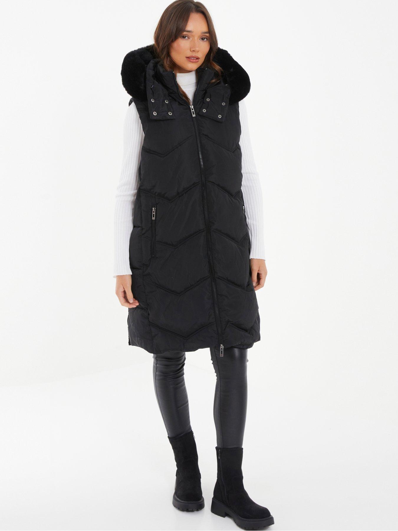 Long black shop sleeveless gilet