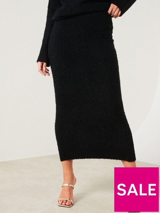 front image of v-by-very-boucle-coord-midi-skirt