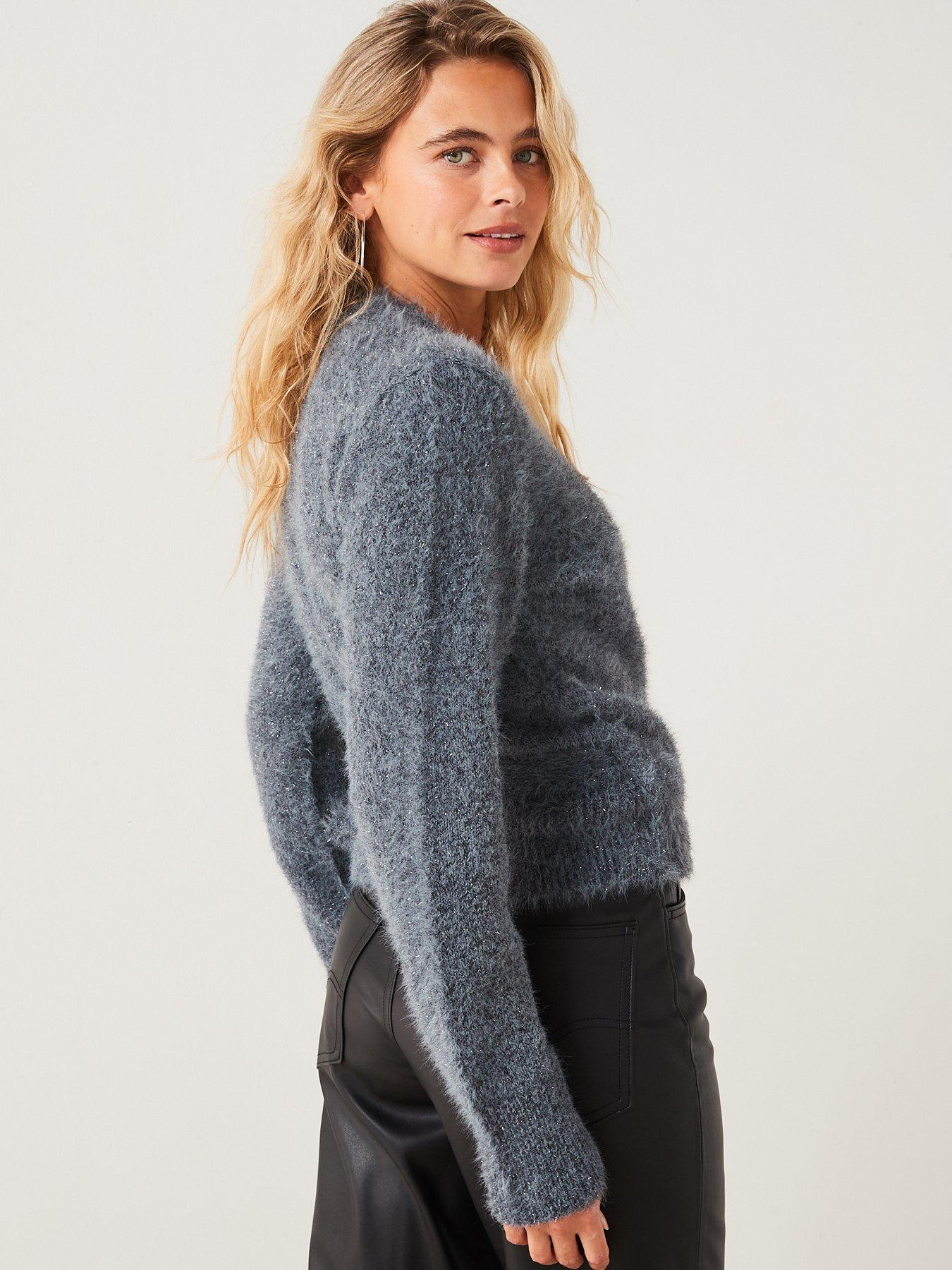 Fuzzy best sale wrap sweater