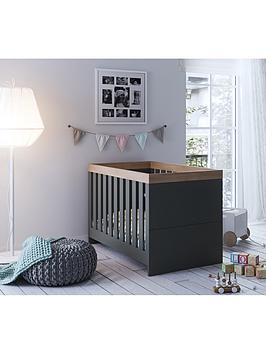 Product photograph of Little Acorns Burlington Cot Bed - Anthracite Amp Oak from very.co.uk