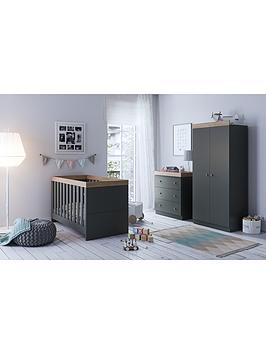 Product photograph of Little Acorns Burlington 3 Piece Furniture Roomset - Anthracite Amp Oak from very.co.uk