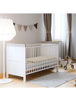 Product photograph of Little Acorns Classic 2-tone Cot Bed - White Grey from very.co.uk