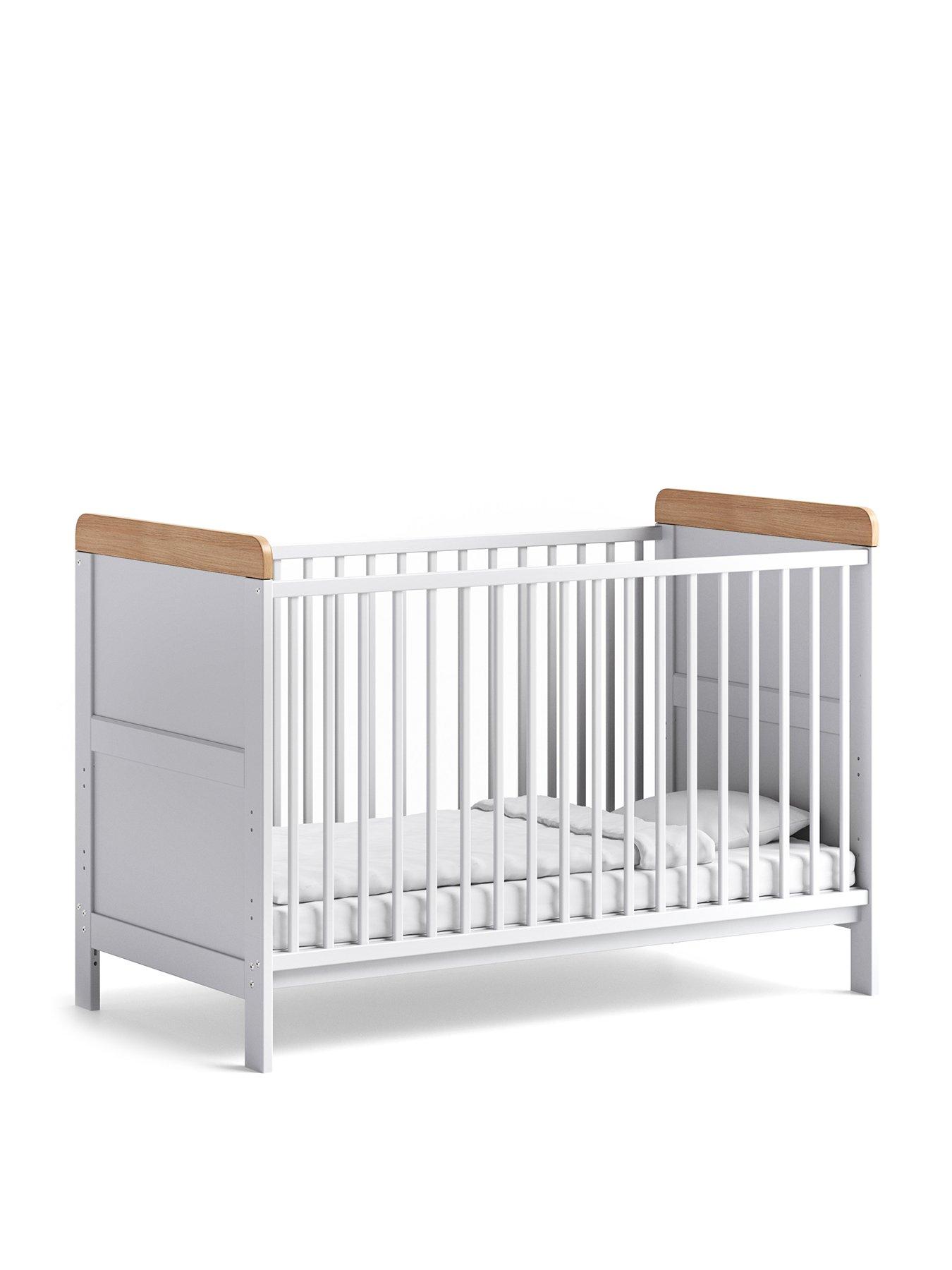 Little Acorns Classic 2Tone Cot Bed White/Oak Very.co.uk