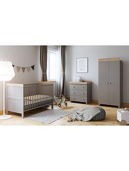 Product photograph of Little Acorns Classic 2 Tone 3 Piece Furniture Set - Grey Oak from very.co.uk