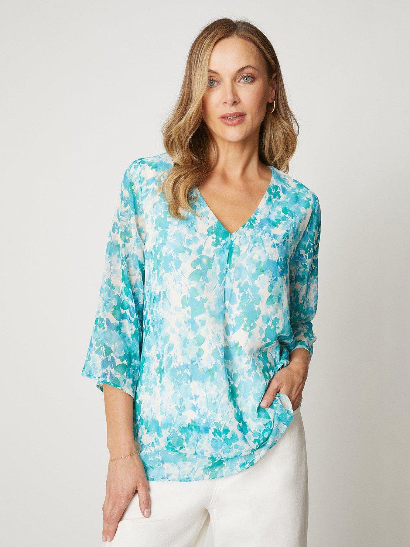 wallis-printed-double-layer-top-blue